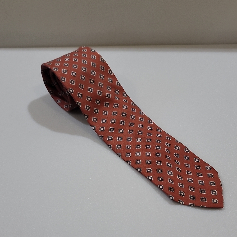 Patrick James Imported Silk Tie Geometric Pattern